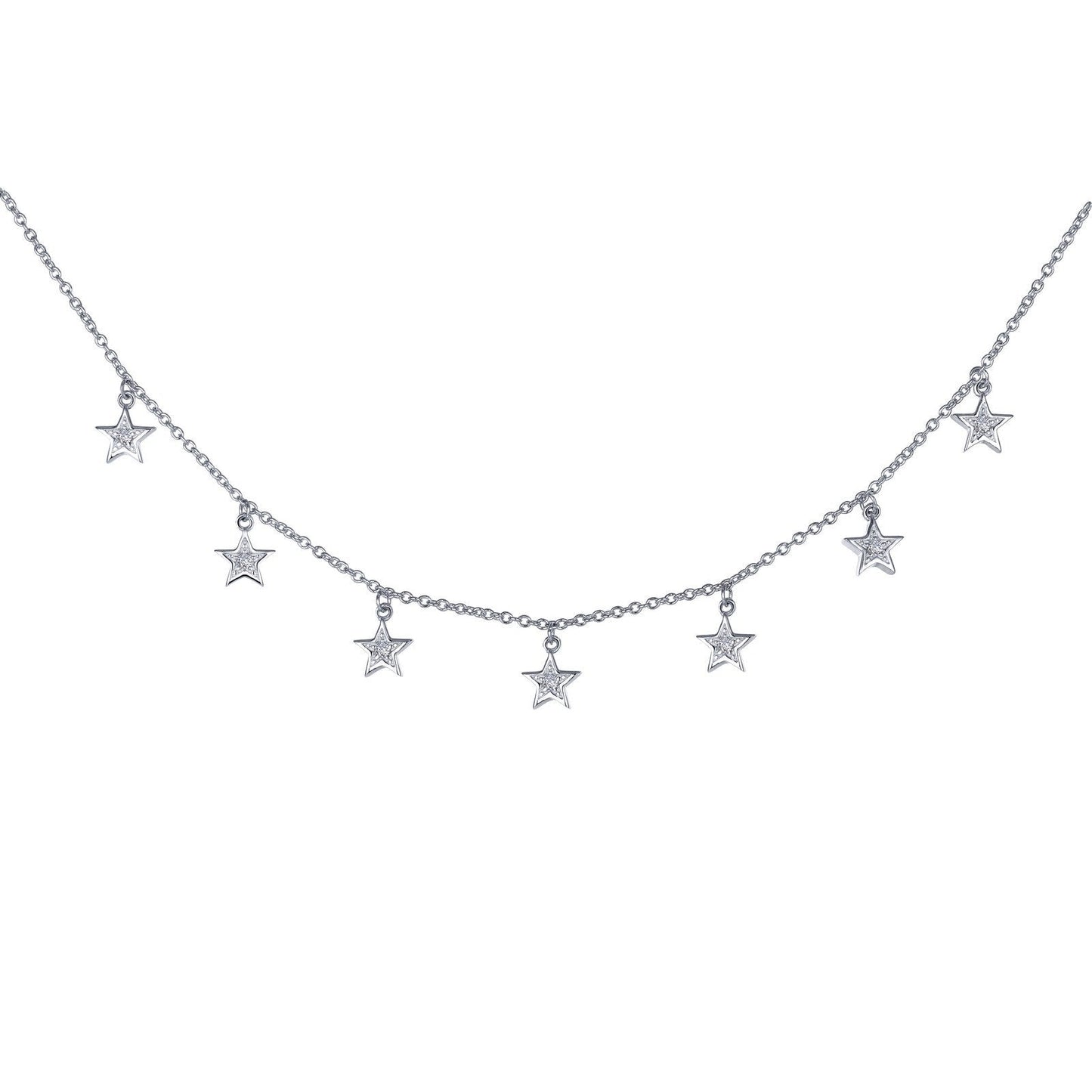 Lafonn 7 Symbols of Joy Necklace Simulated Diamond NECKLACES Platinum 0.32 CTS Star 5.2mm