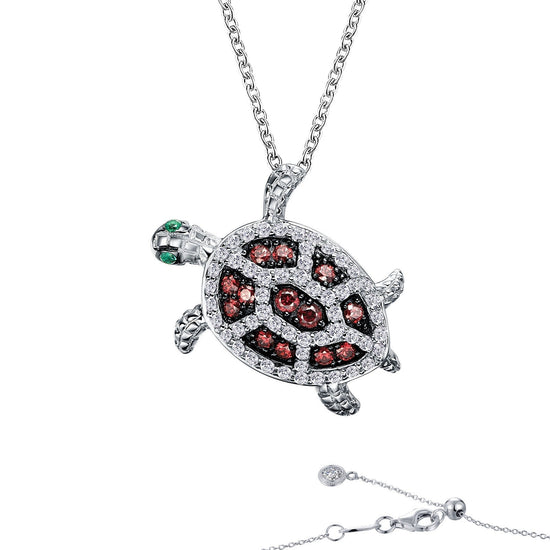 Load image into Gallery viewer, Lafonn Whimsical Sea Turtle Necklace Simulated Diamond NECKLACES Mixed-Color 1.02 CTS Approx. 20mm (H) x 16mm (W)
