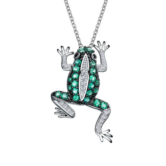 Lafonn Whimsical Frog Necklace 51 Stone Count N0157CET22