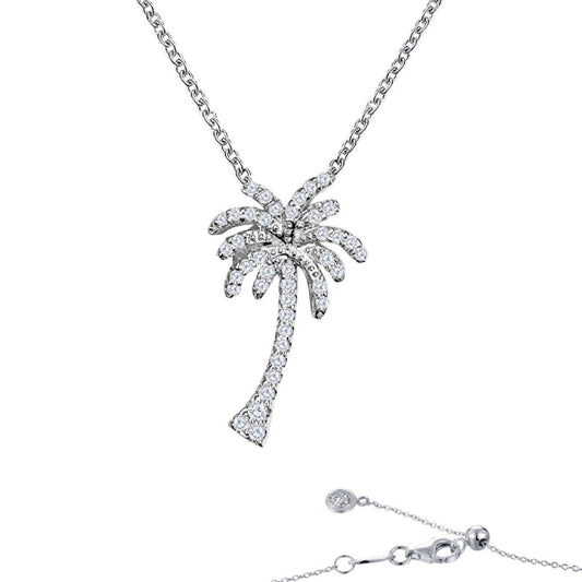 LaFonn Platinum Simulated Diamond N/A NECKLACES Tropical Palm Tree Necklace