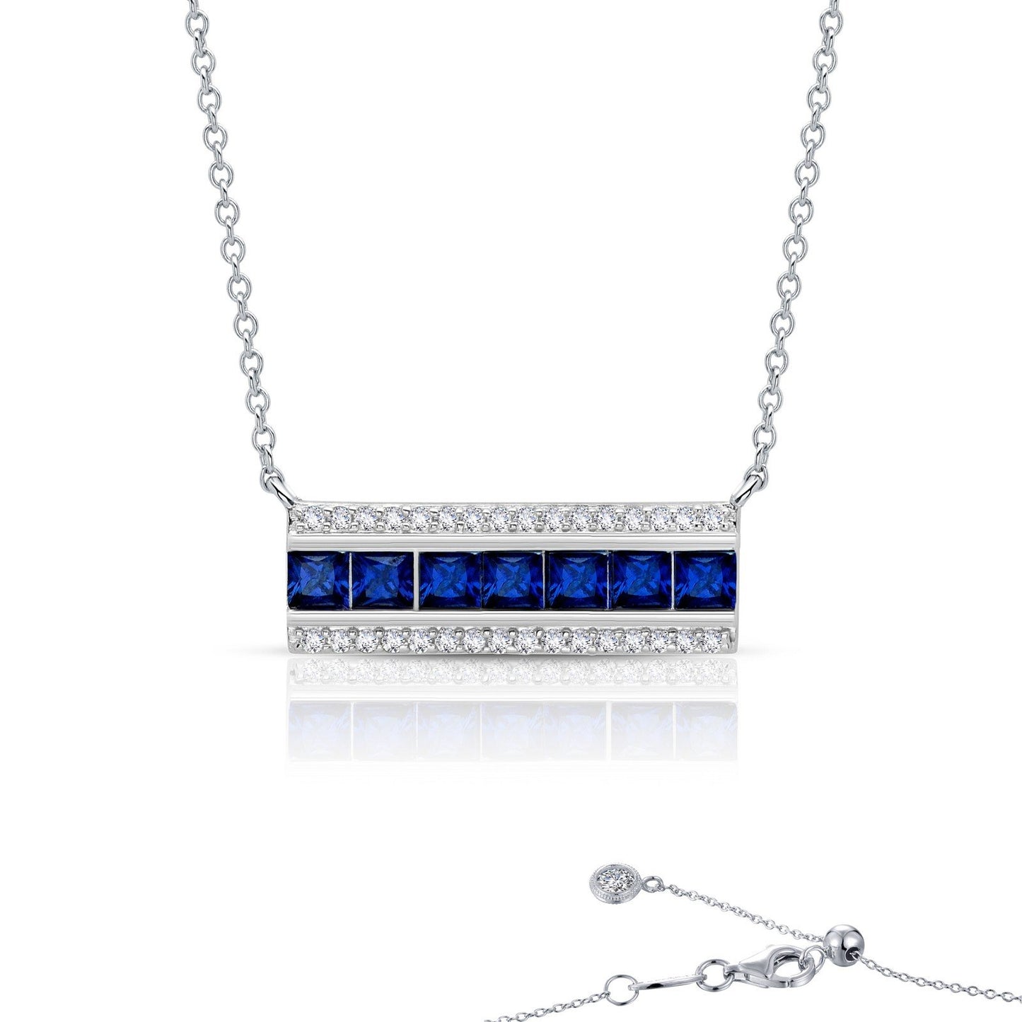 LaFonn Platinum Simulated Diamond and Sapphire N/A NECKLACES 7 Symbols of Joy Necklace