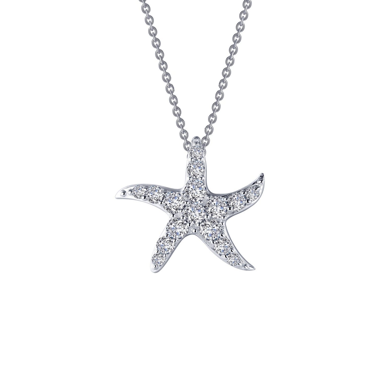 Lafonn Whimsical Starfish Necklace 16 Stone Count N0177CLP20