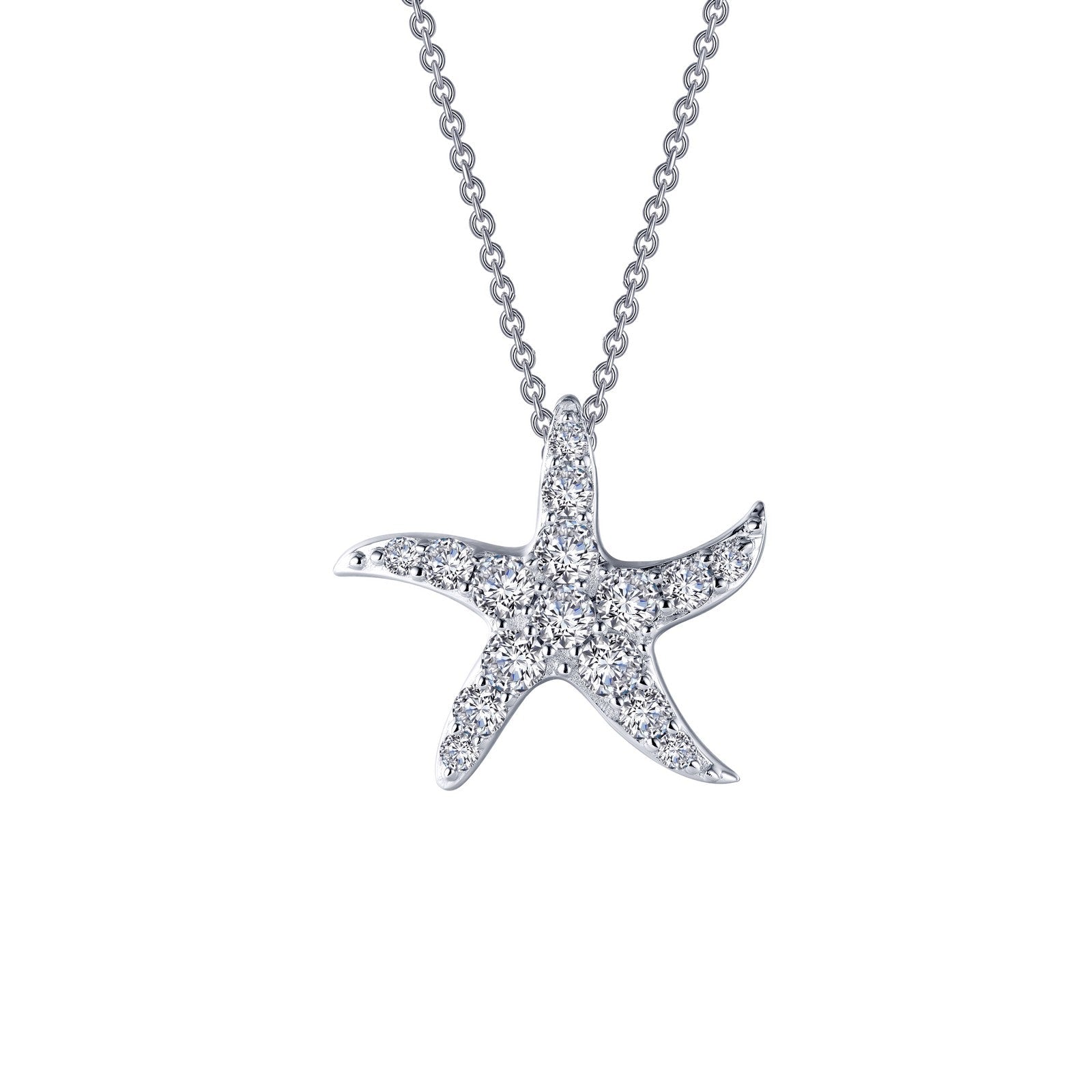 Lafonn Whimsical Starfish Necklace 16 Stone Count N0177CLP20