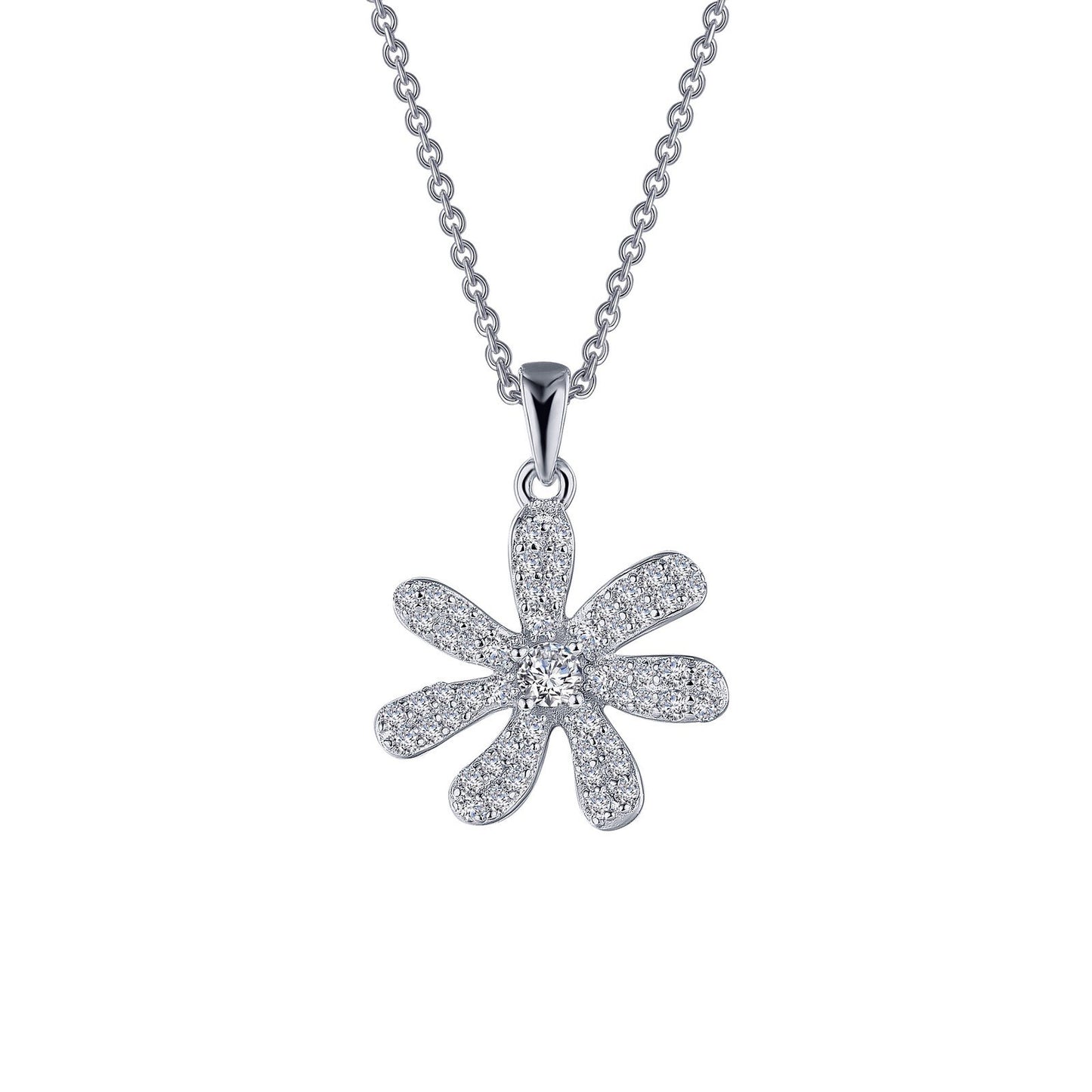 LaFonn Platinum Simulated Diamond N/A NECKLACES 0.86 CTW Flower Necklace