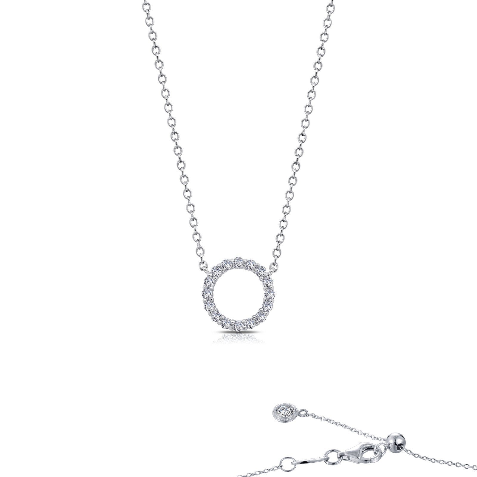 LaFonn Platinum Simulated Diamond N/A NECKLACES 0.41 CTW Open Circle Necklace