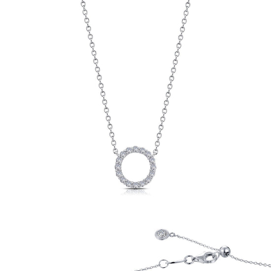 Load image into Gallery viewer, Lafonn 0.41 CTW Open Circle Necklace Simulated Diamond NECKLACES Platinum 0.41 CTS Approx. 8.6mm (W)
