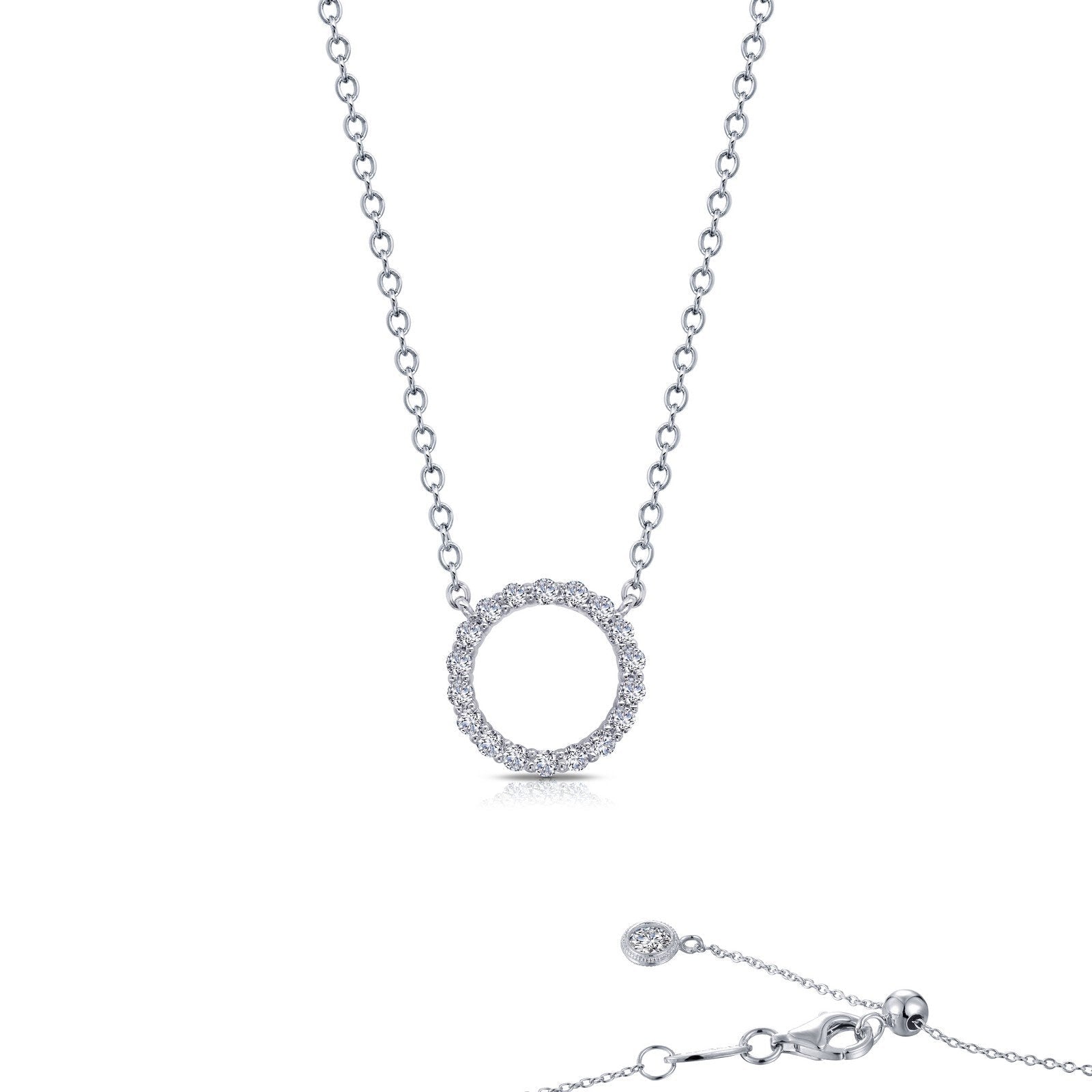 LaFonn Platinum Simulated Diamond N/A NECKLACES 0.54 CTW Open Circle Necklace