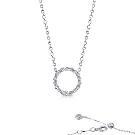 LaFonn Platinum Simulated Diamond N/A NECKLACES 0.63 CTW Open Circle Necklace