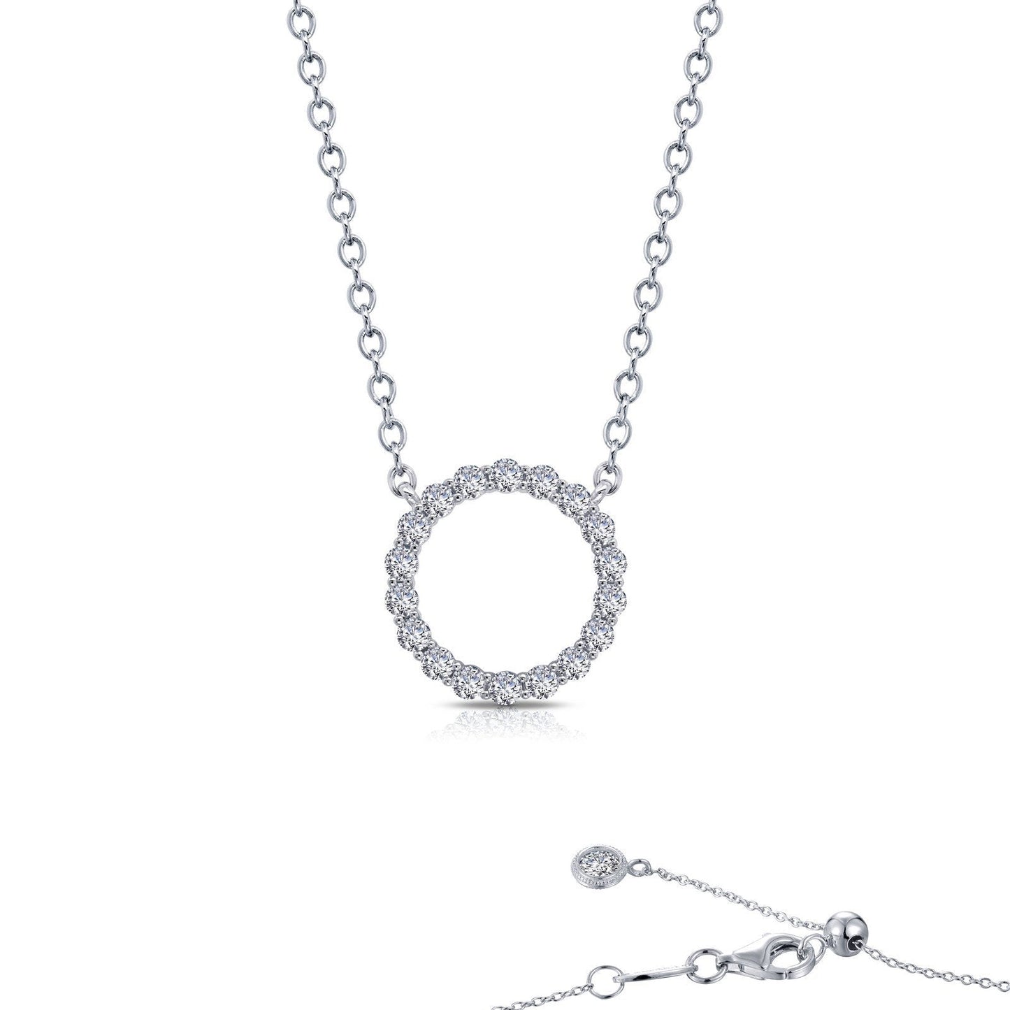 LaFonn Platinum Simulated Diamond N/A NECKLACES 0.88 CTW Open Circle Necklace