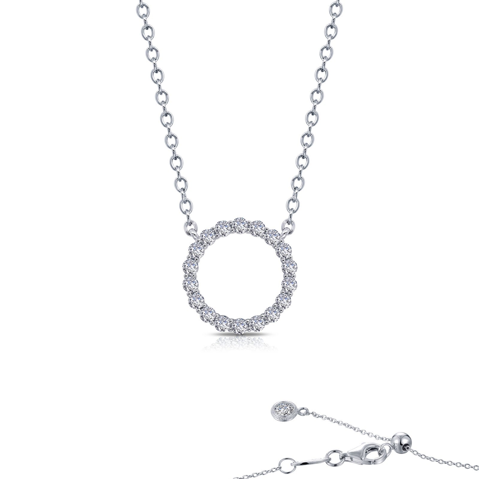 Lafonn 0.88 CTW Open Circle Necklace 22 Stone Count N0189CLP20