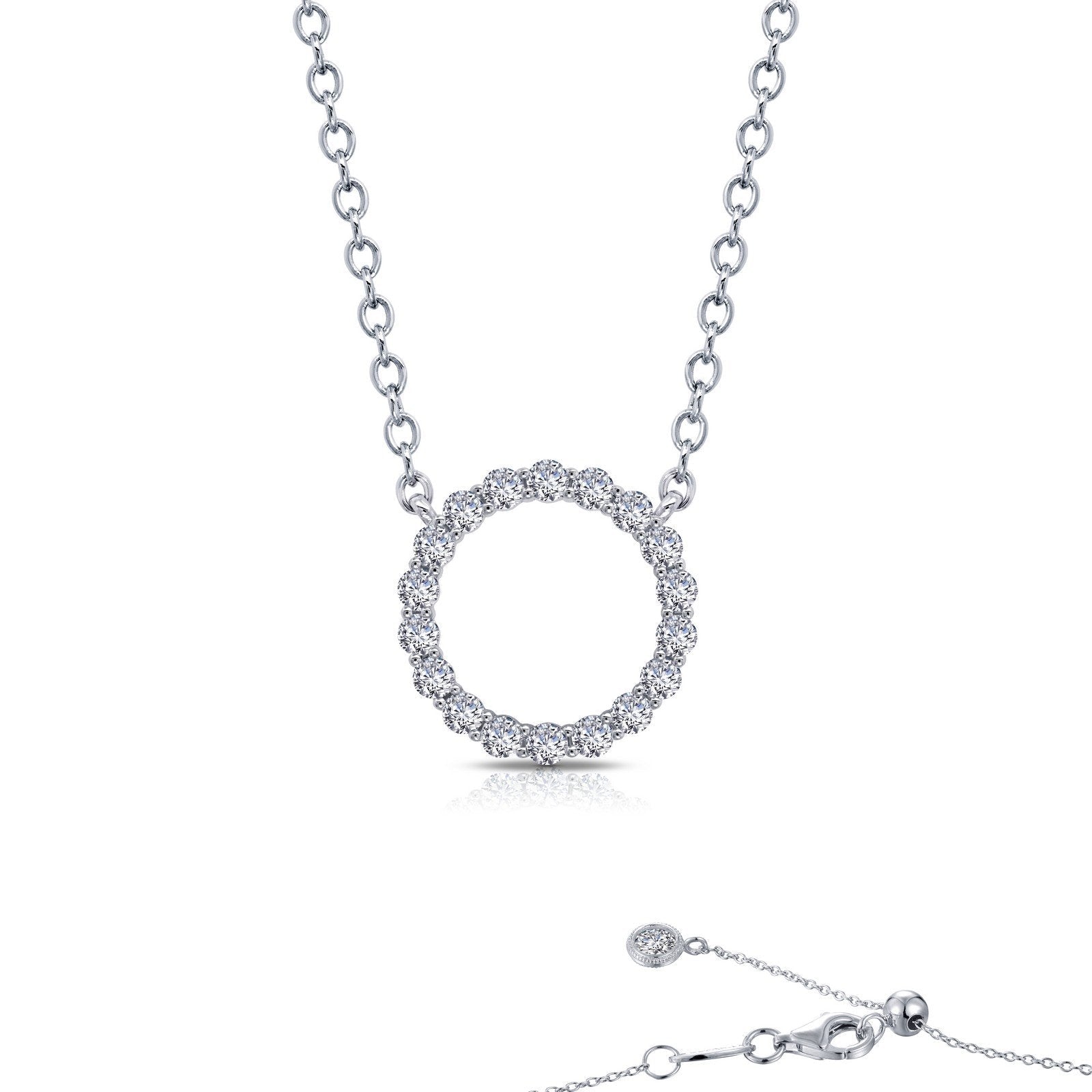 LaFonn Platinum Simulated Diamond N/A NECKLACES 1.15 CTW Open Circle Necklace