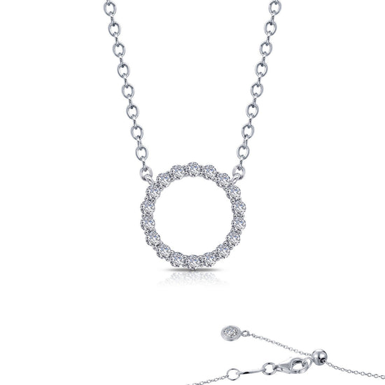 Lafonn 1.15 CTW Open Circle Necklace Simulated Diamond NECKLACES Platinum 1.15 CTS Approx. 18.0mm (W)