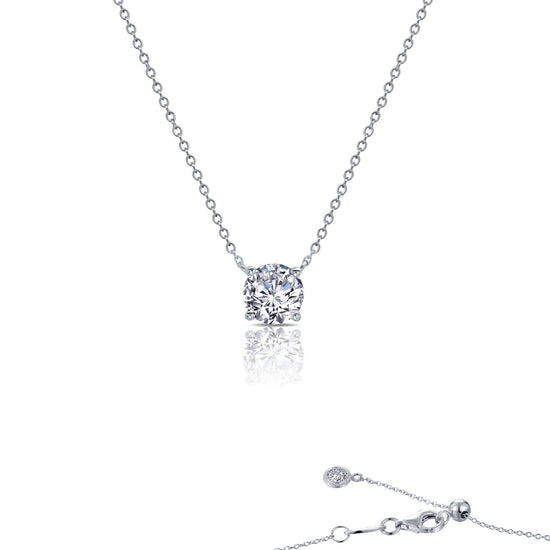 Load image into Gallery viewer, LaFonn Platinum Simulated Diamond  6.00mm Round, Approx. 0.85 CTW NECKLACES 0.85 CTW Solitaire Necklace
