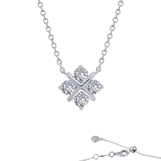 LaFonn Platinum Simulated Diamond N/A NECKLACES 0.93 CTW Simple Squad Necklace