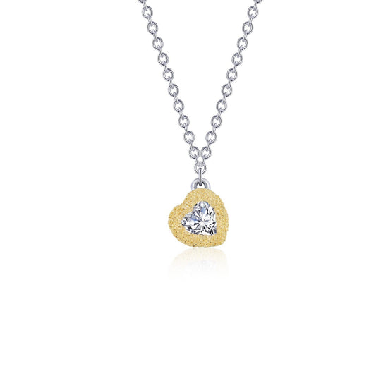 LaFonn Mixed-Color Simulated Diamond 3.50mm Heart, Approx. 0.15 CTW NECKLACES 0.4 CTW Solitaire Necklace