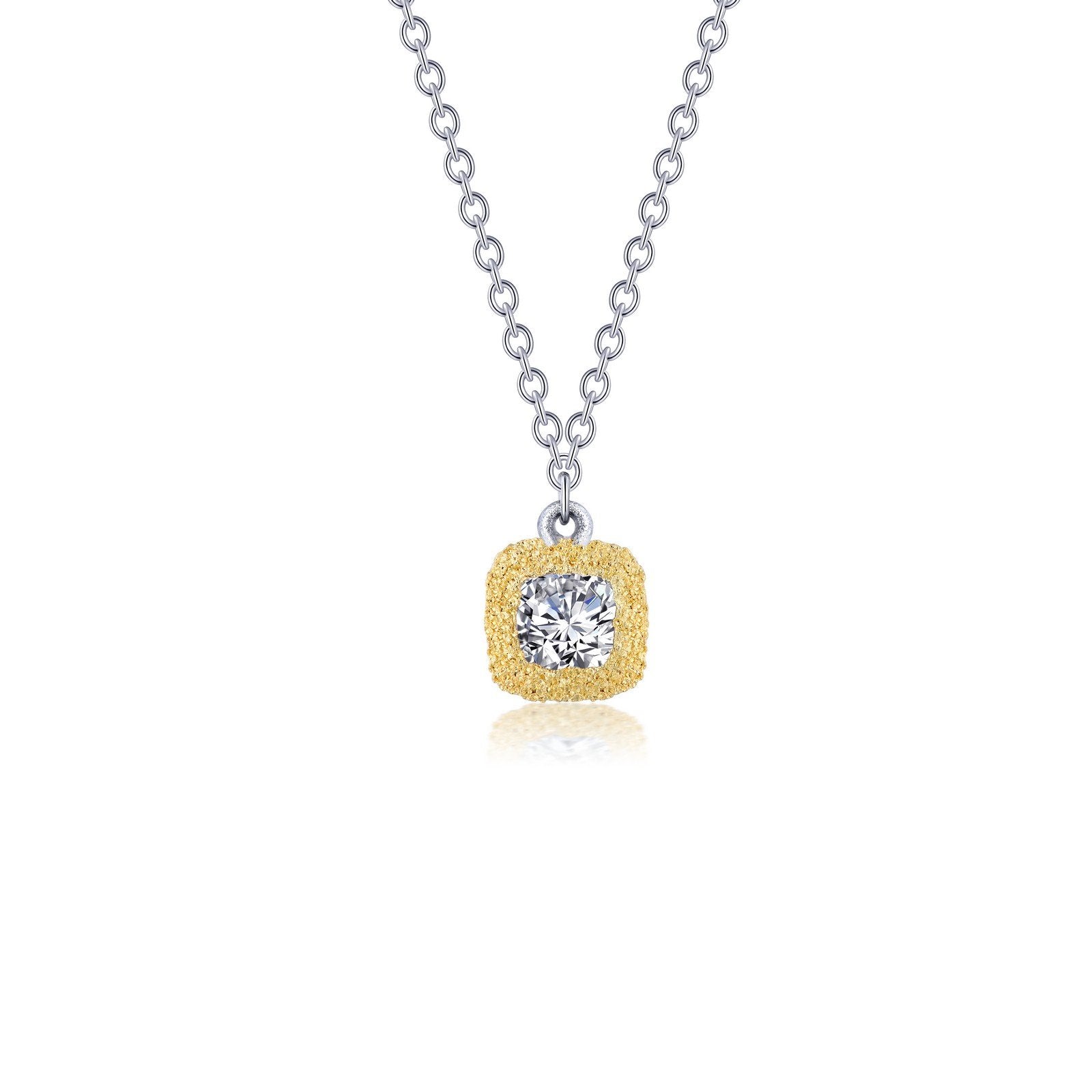 LaFonn Mixed-Color Simulated Diamond 3.50mm Cushion, Approx. 0.29 CTW NECKLACES 0.54 CTW Solitaire Necklace