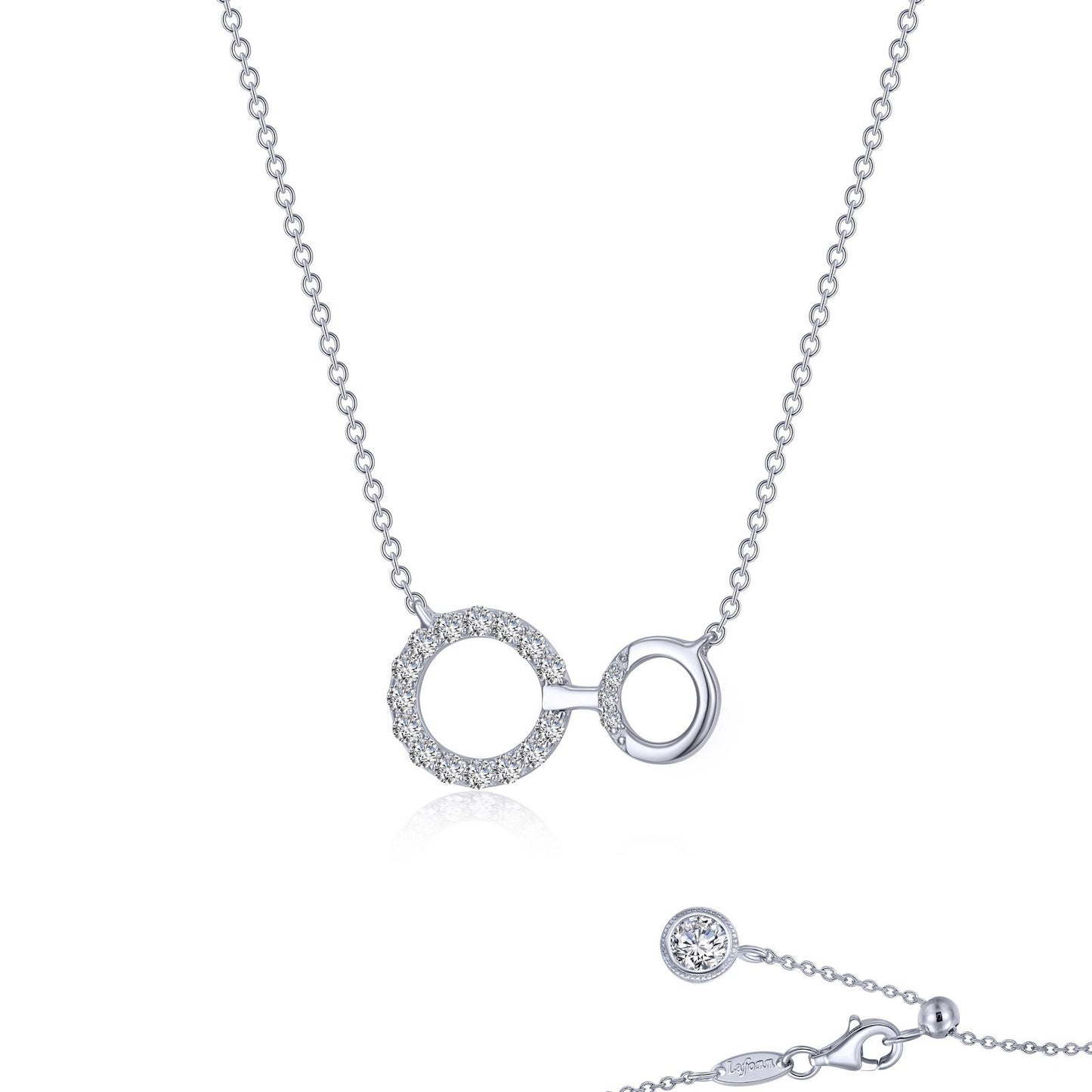 LaFonn Platinum Simulated Diamond N/A NECKLACES Interlocking Circles Necklace