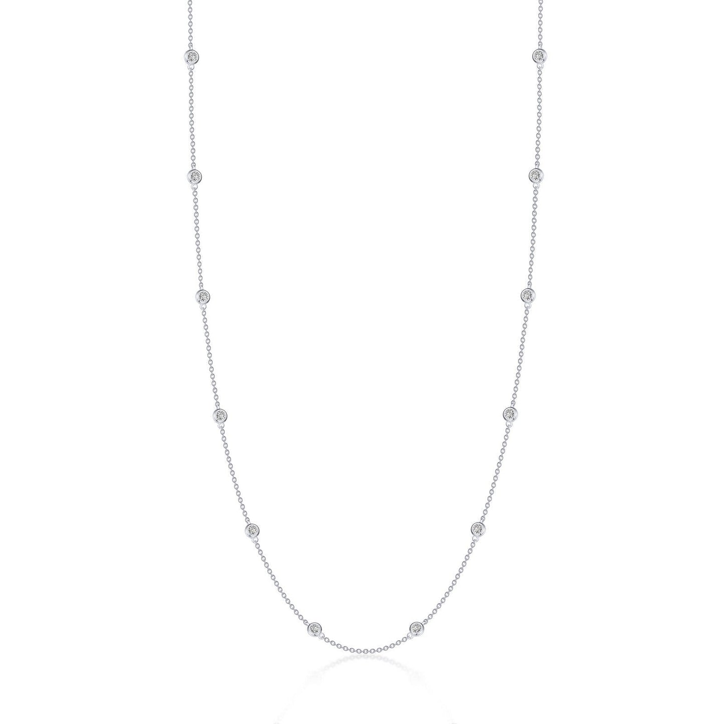 LaFonn Platinum Simulated Diamond N/A NECKLACES 0.73 CTW Station Necklace