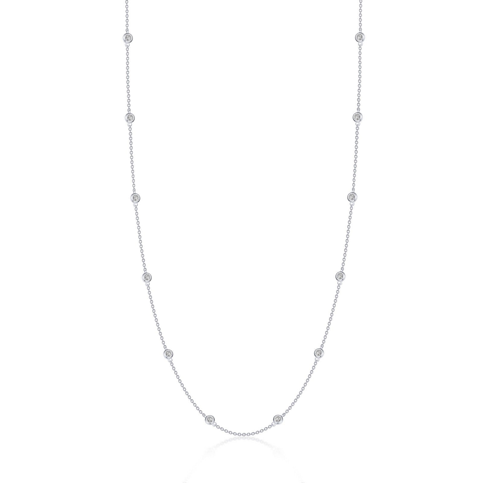 LaFonn Platinum Simulated Diamond N/A NECKLACES 0.73 CTW Station Necklace