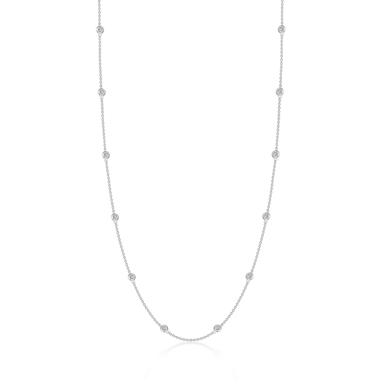 Lafonn 0.73 CTW Station Necklace 13 Stone Count N0219CLP18