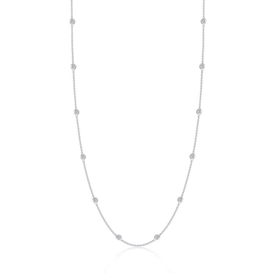 Lafonn 0.73 CTW Station Necklace 13 Stone Count N0219CLP18