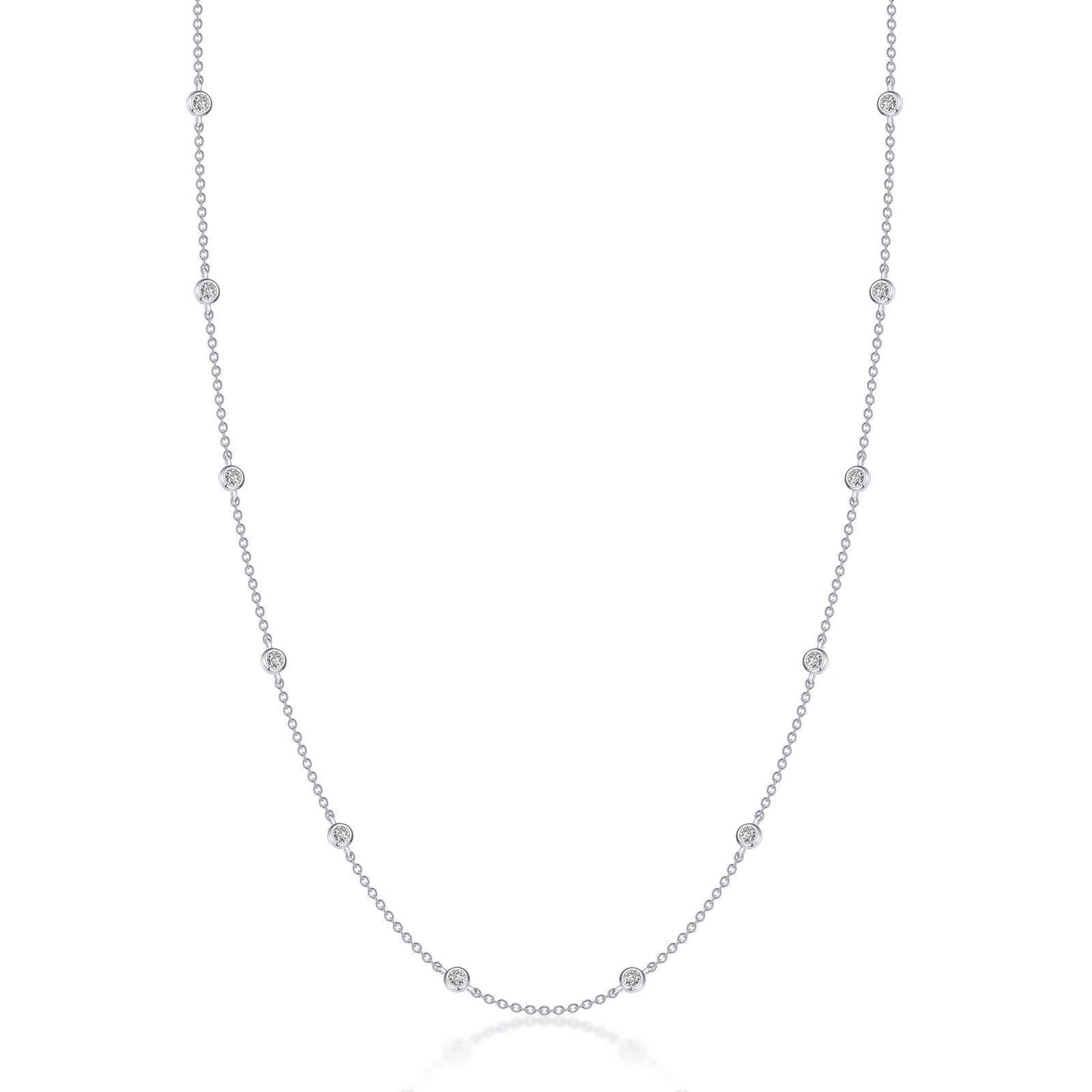 Load image into Gallery viewer, LaFonn Platinum Simulated Diamond N/A NECKLACES Station Necklace
