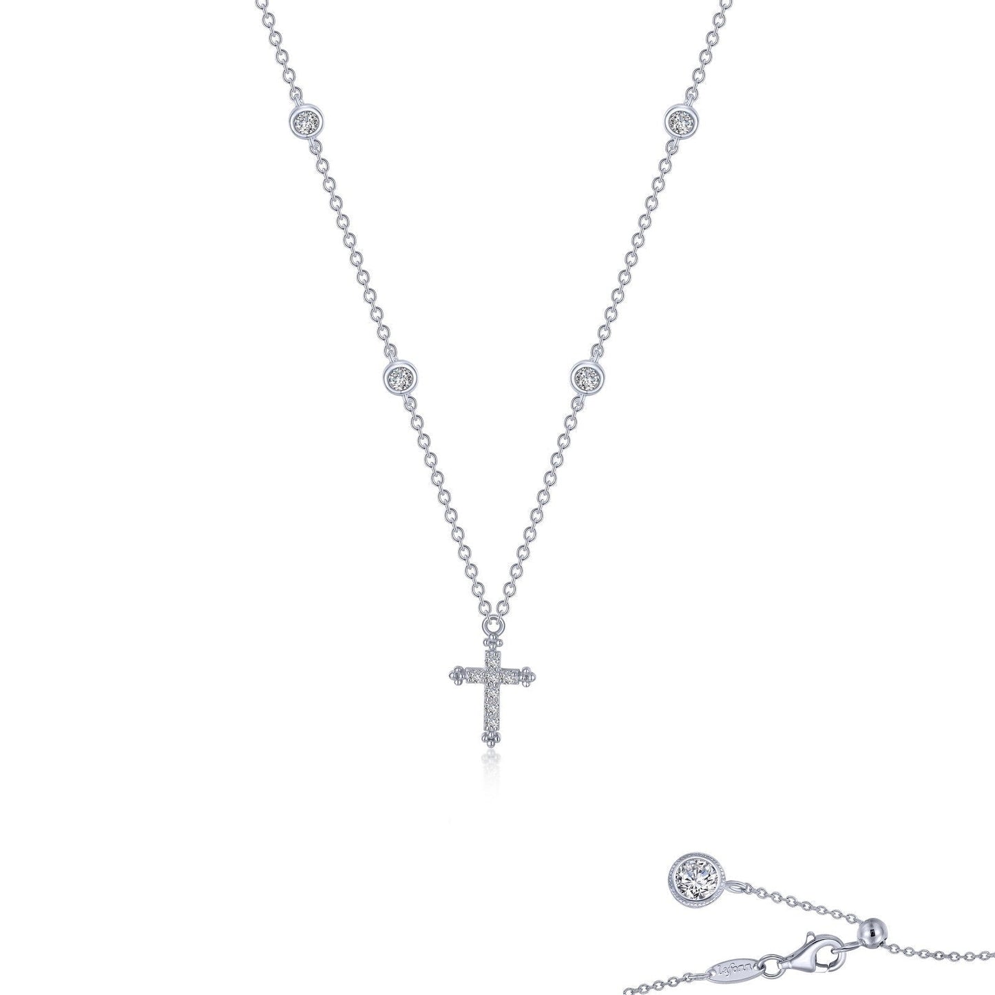 LaFonn Platinum Simulated Diamond N/A NECKLACES 0.41 CTW Cross Necklace