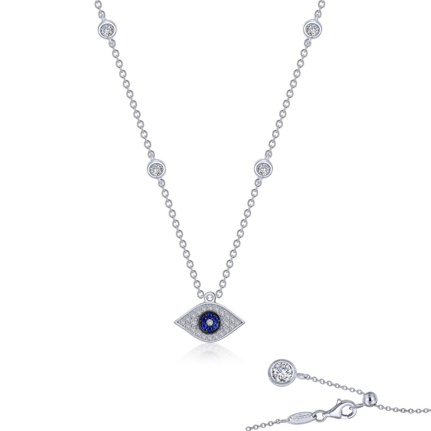 Load image into Gallery viewer, LaFonn 2 Tone Sapphire N/A NECKLACES Evil Eye Necklace
