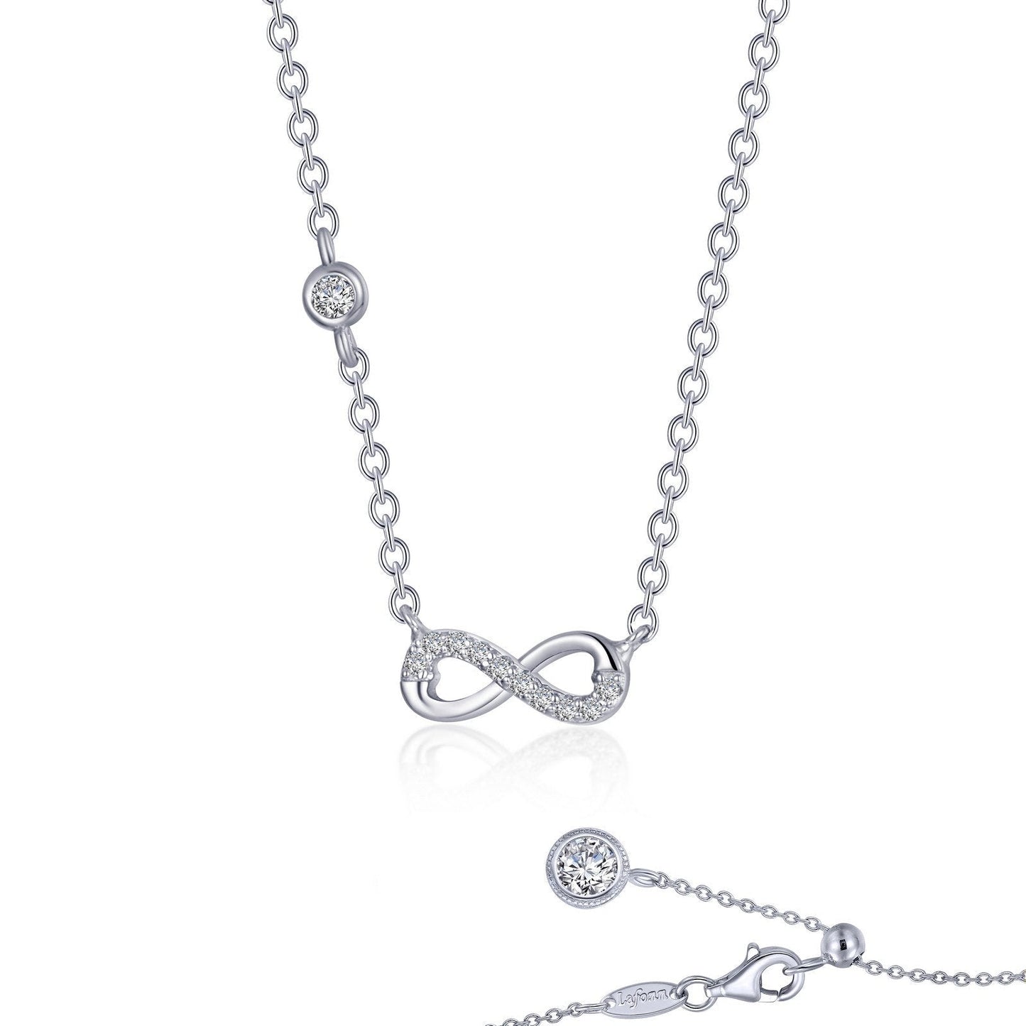 LaFonn Platinum Simulated Diamond N/A NECKLACES 0.36 CTW Infinity Necklace