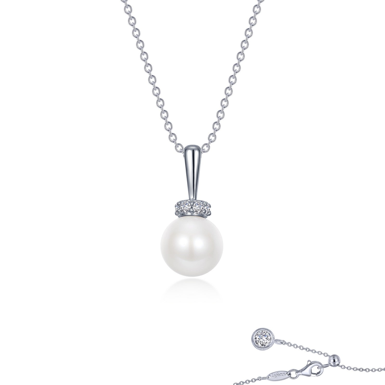 Lafonn Cultured Freshwater Pearl Necklace 8 Stone Count N0235PLP20