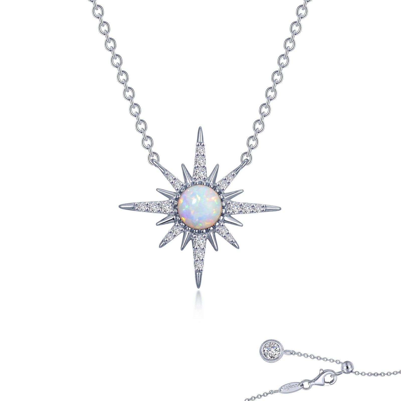 Lafonn Sunburst Necklace 22 Stone Count N0248OPP20