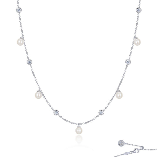 Lafonn Cultured Freshwater Pearl Necklace 7 Stone Count N0251PLP20