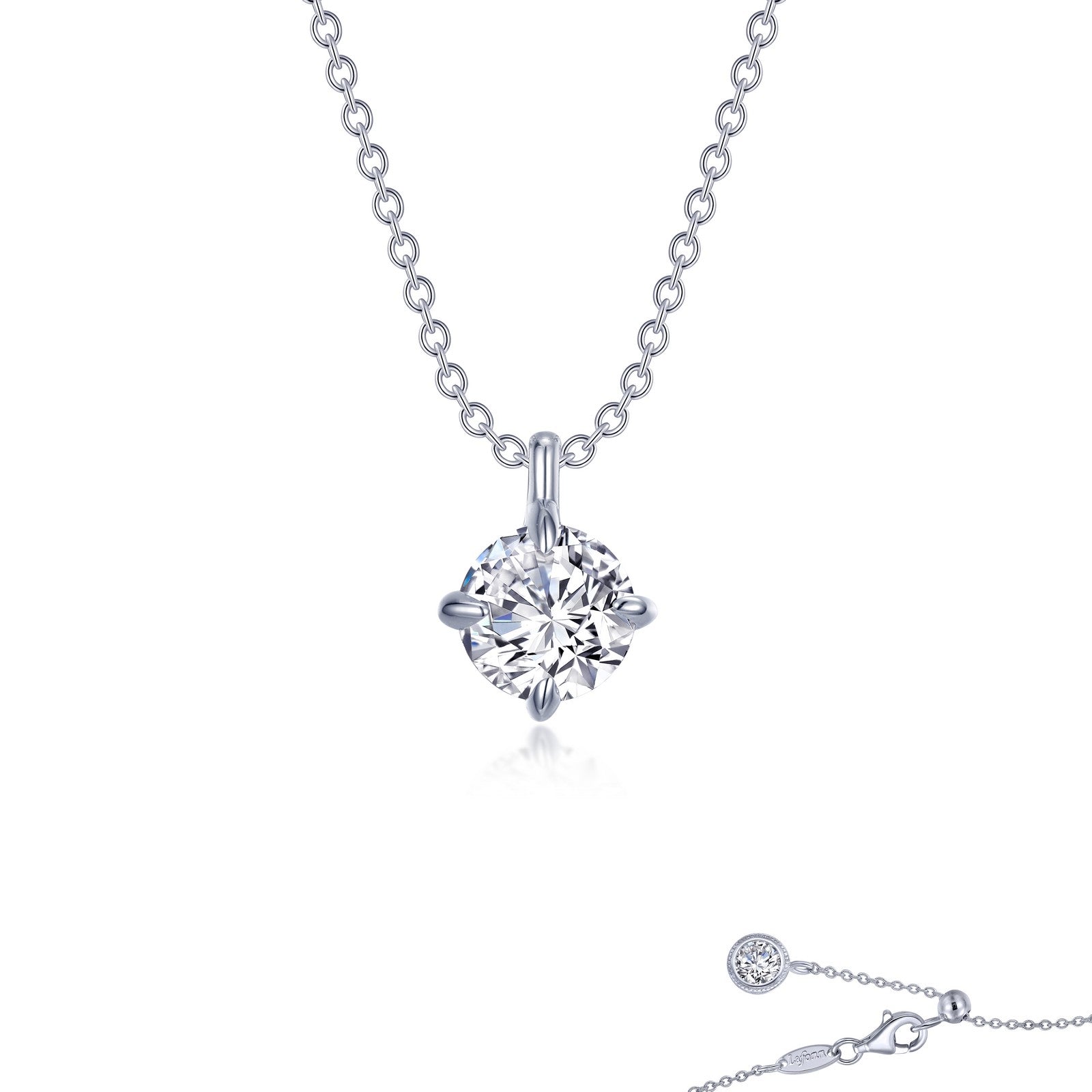 Lafonn Solitaire Necklace 2 Stone Count N0261CLP20