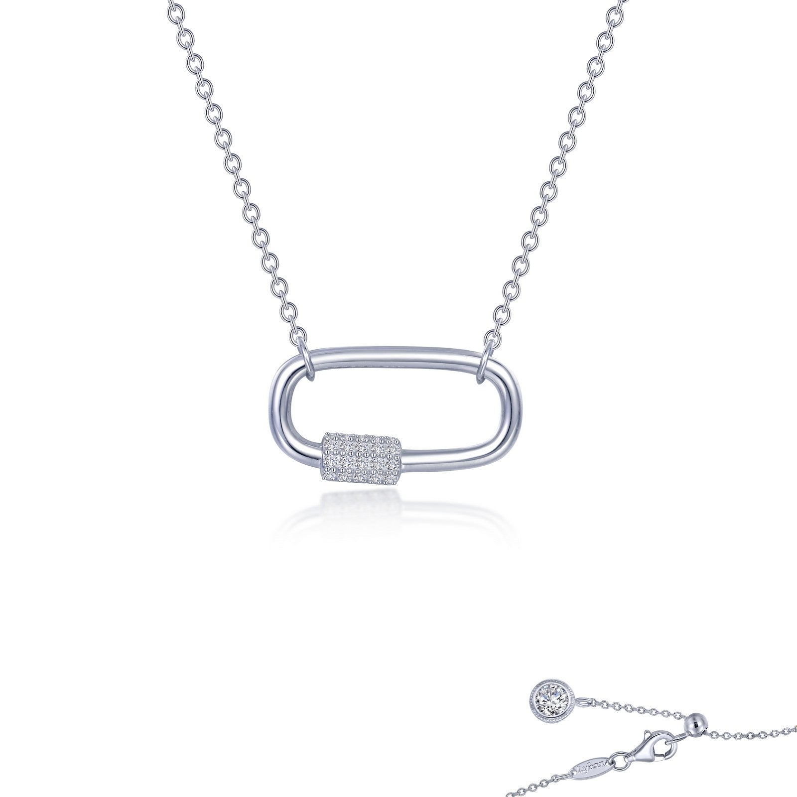 Lafonn Paperclip Necklace 41 Stone Count N0269CLP20