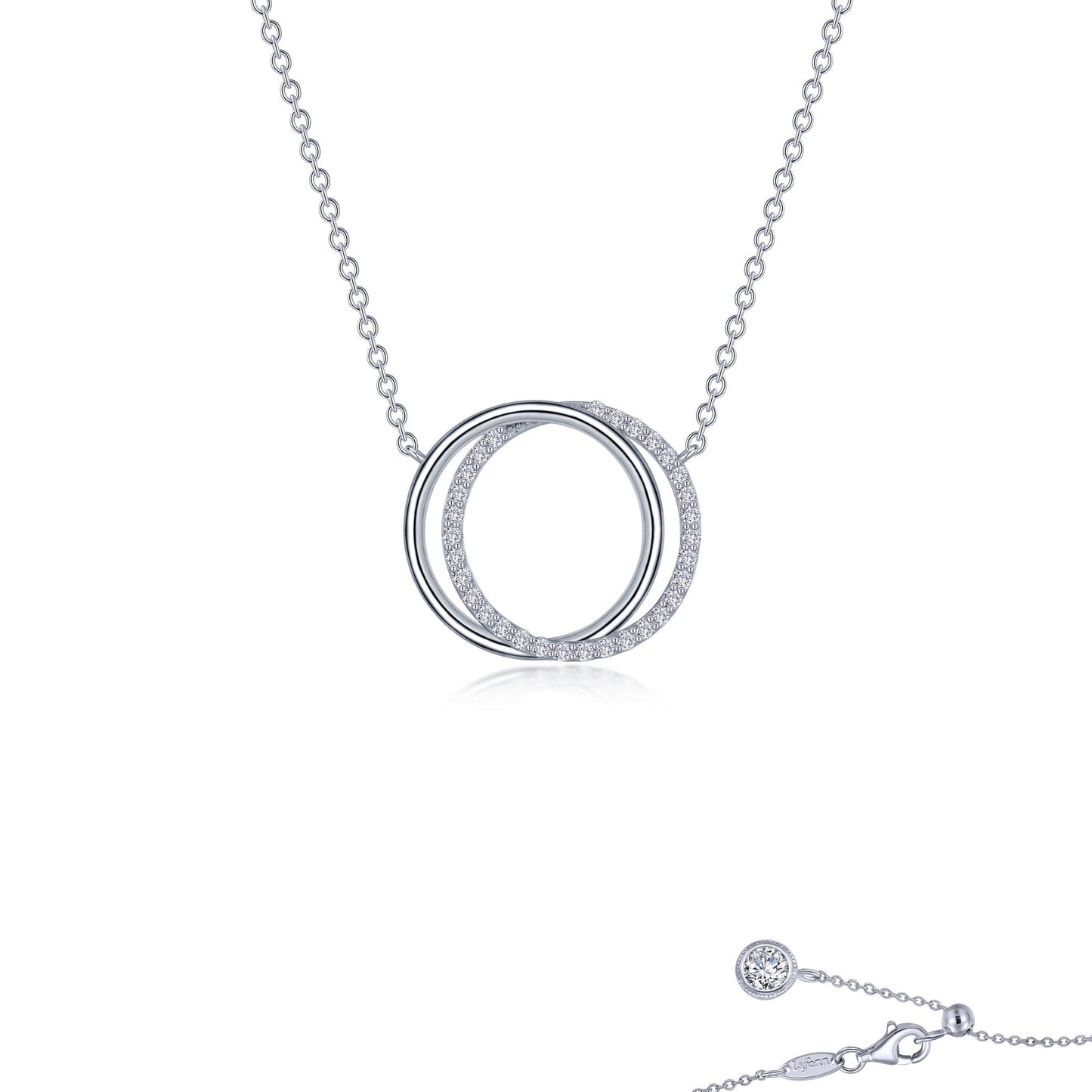 Lafonn  Interlocking Circles Necklace 32 Stone Count N0274CLP20