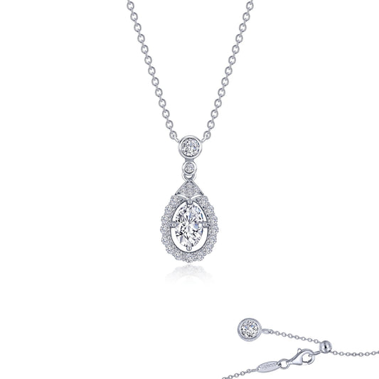 Lafonn Oval Halo Necklace 23 Stone Count N0275CLP20