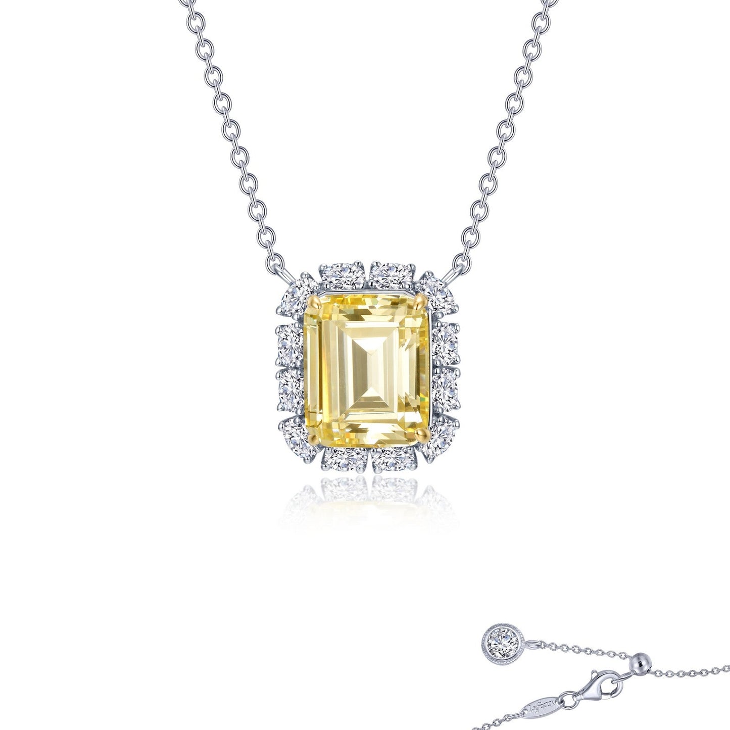 Load image into Gallery viewer, Lafonn Emerald-Cut Halo Necklace 14 Stone Count N0276CAT20
