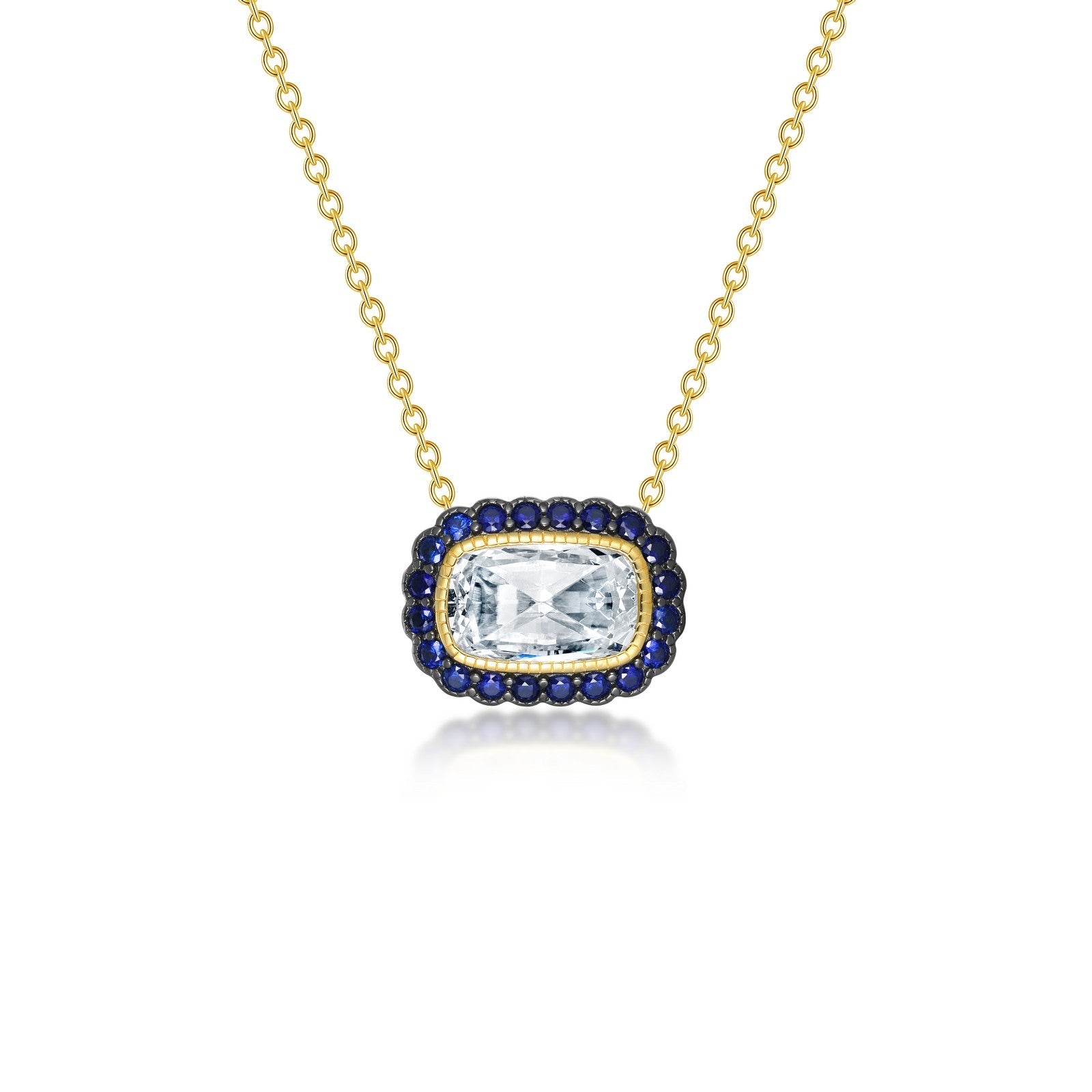 Lafonn Vintage Inspired Halo Necklace 22 Stone Count N0278CST20