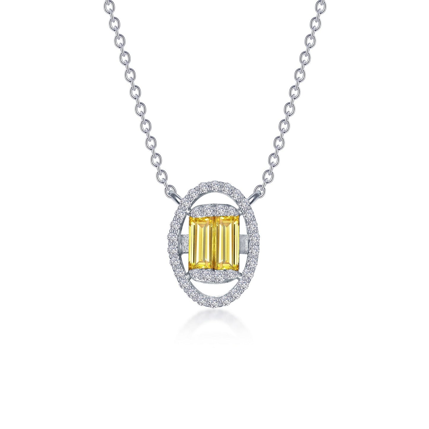 Lafonn Oval Halo Necklace 37 Stone Count N0280CAP20