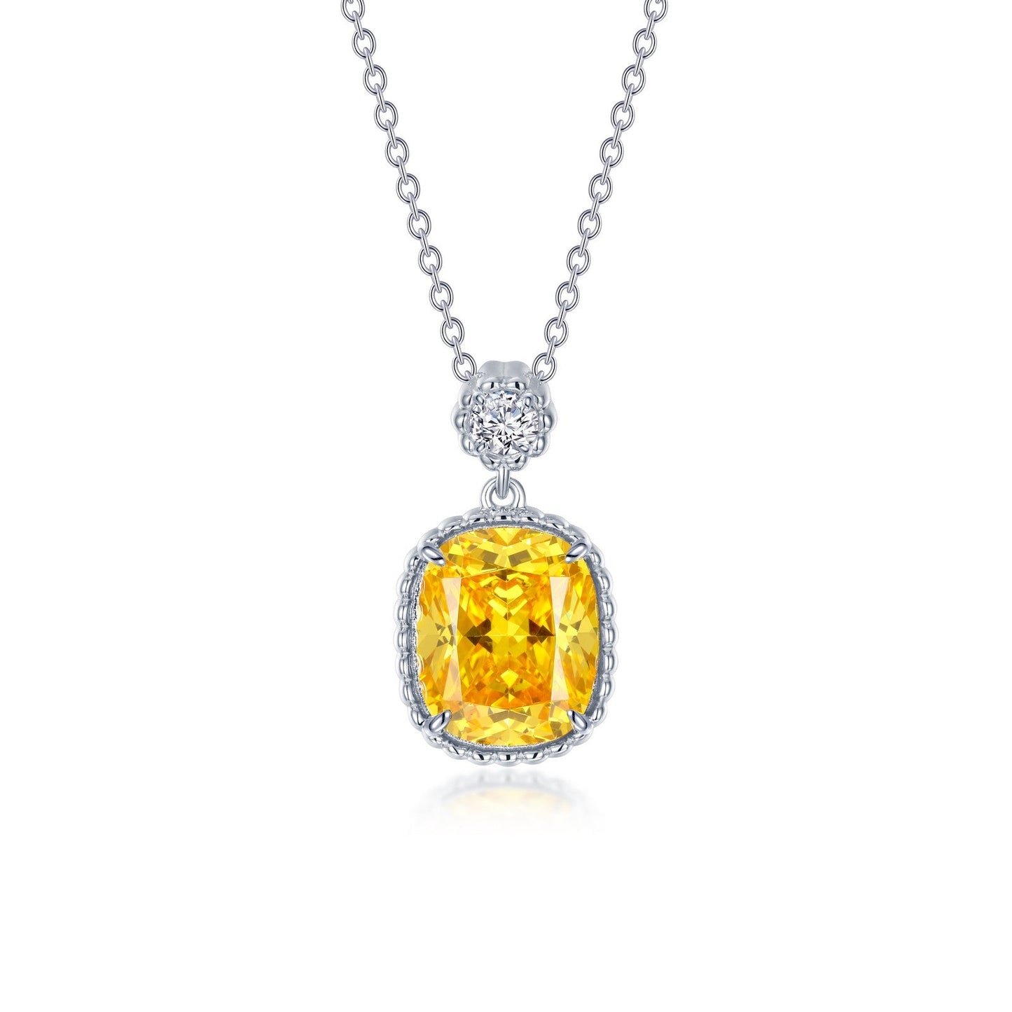 Lafonn Canary Halo Necklace 3 Stone Count N0282CAP20