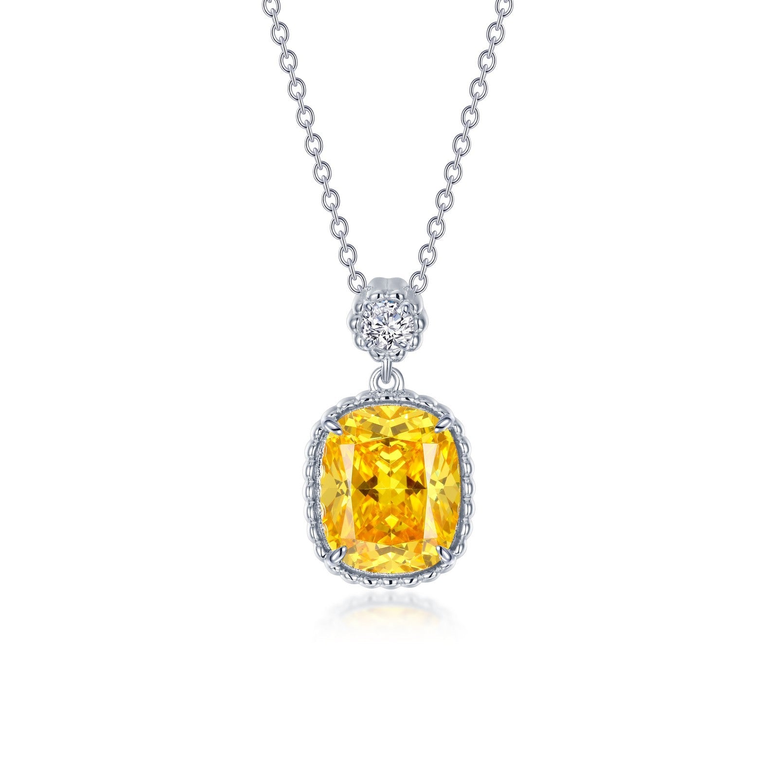 Lafonn Canary Halo Necklace 3 Stone Count N0282CAP20