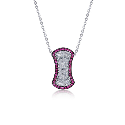 Lafonn Vintage Inspired Halo Necklace 69 Stone Count N0287CRT20