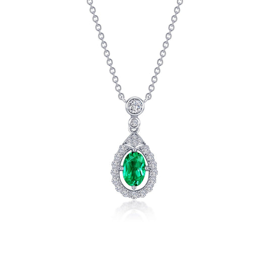 Lafonn Oval Halo Necklace 23 Stone Count N0289CEP20