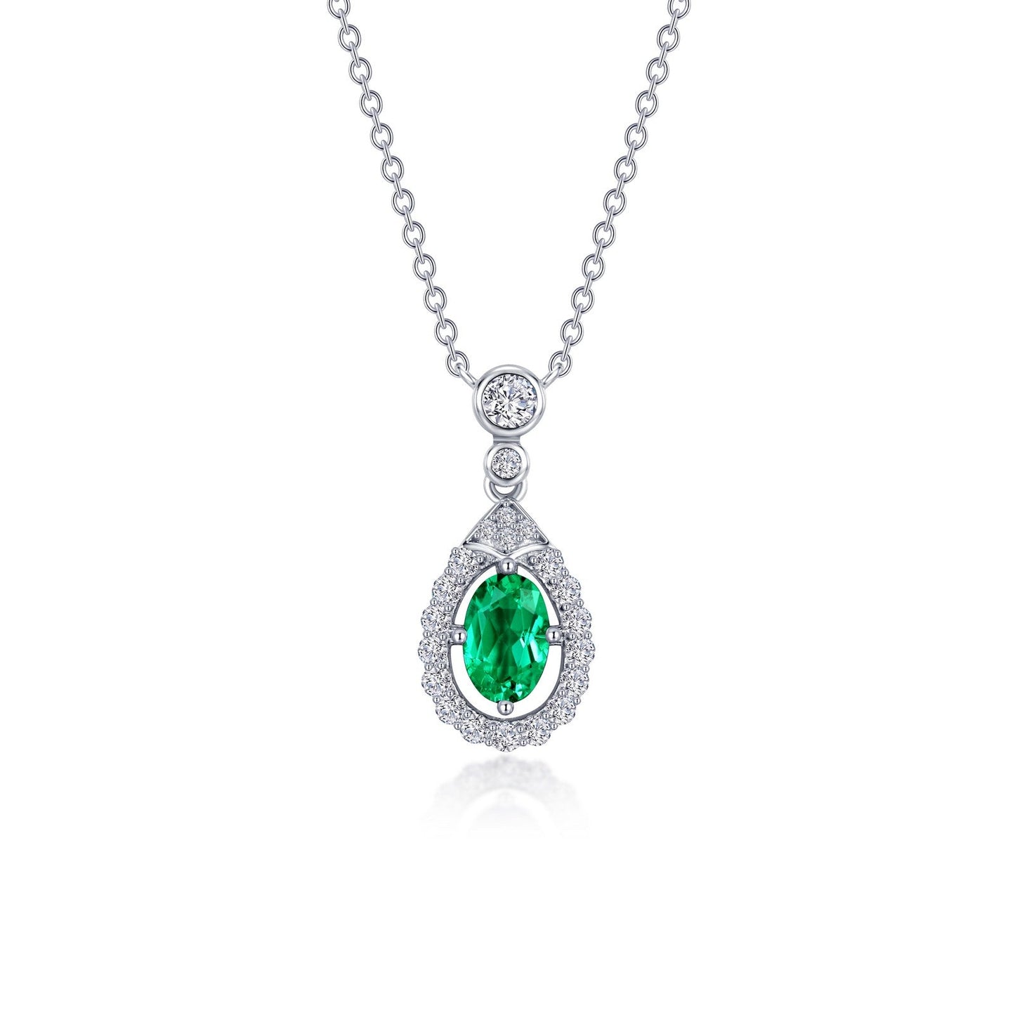 Load image into Gallery viewer, Lafonn Oval Halo Necklace 23 Stone Count N0289CEP20
