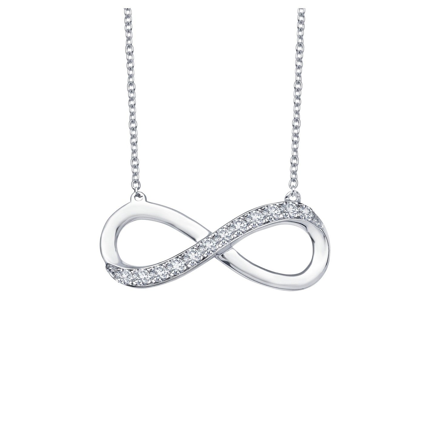 Lafonn 0.24 CTW Infinity Necklace 17 Stone Count N2013CLP18