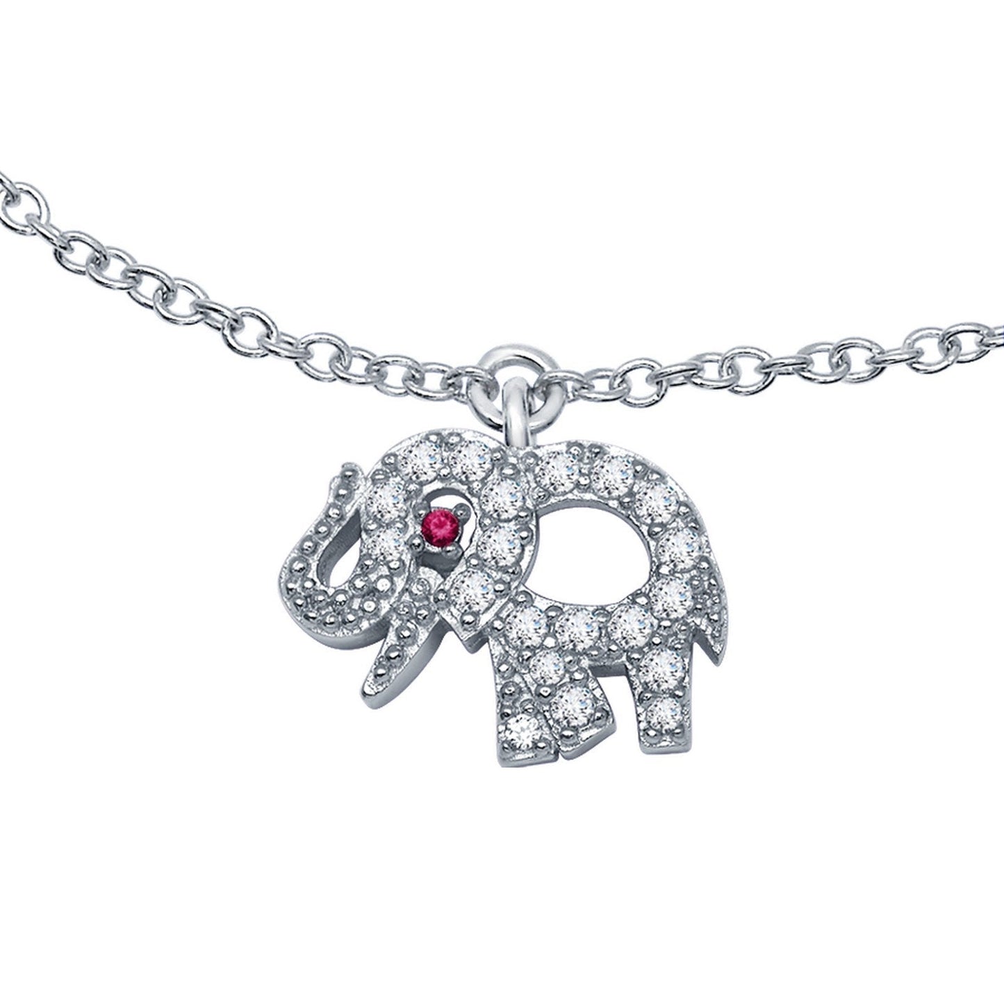 LaFonn Platinum Ruby N/A NECKLACES Whimsical Elephant Necklace