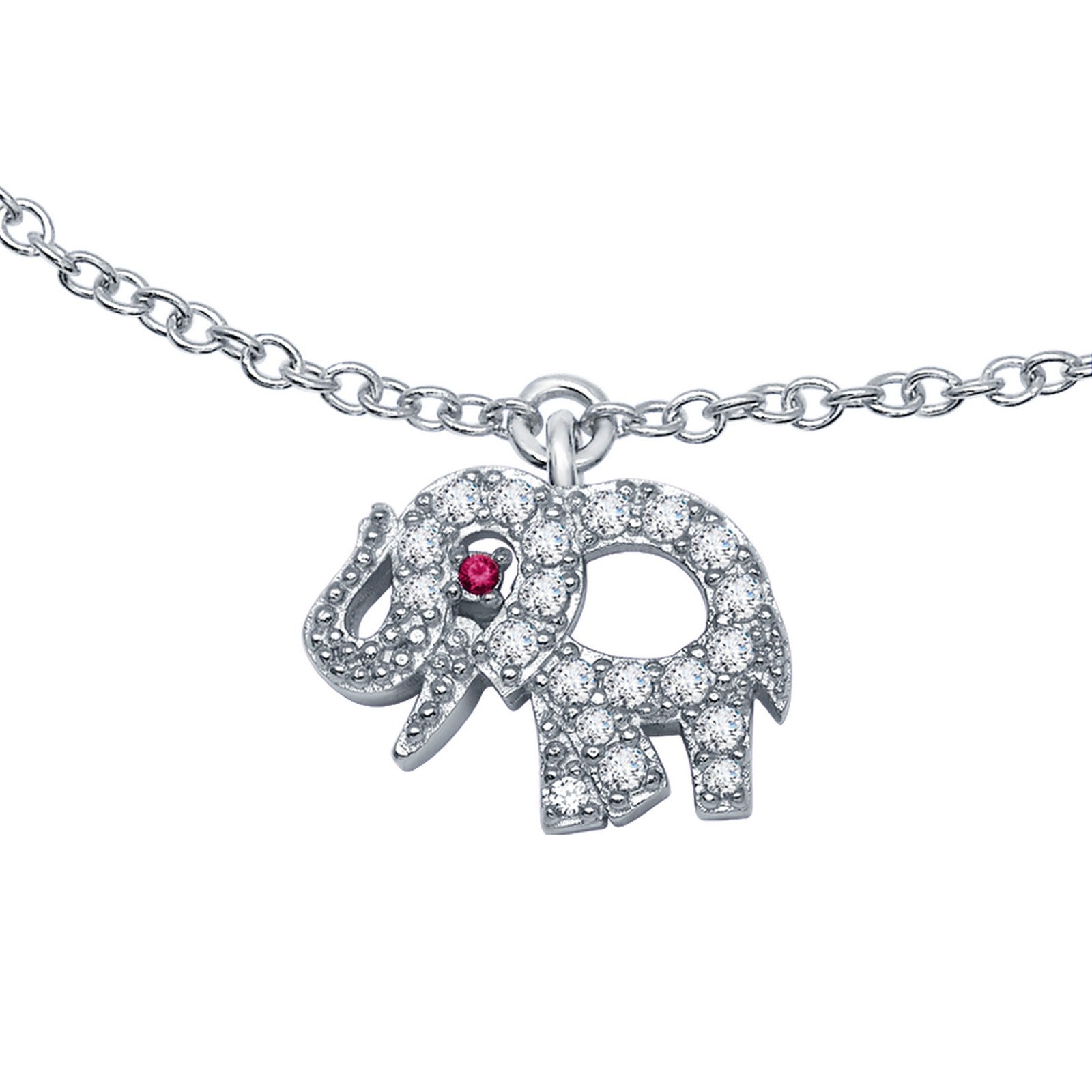 Lafonn Whimsical Elephant Necklace 22 Stone Count N3003CRP18