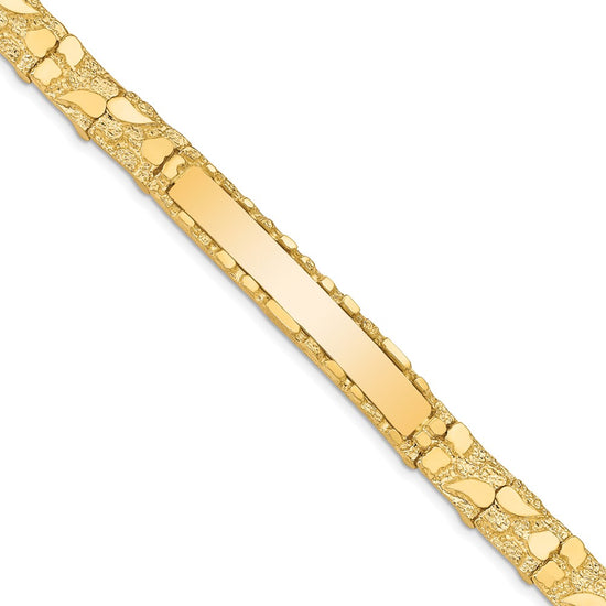Quality Gold 14k 7mm Nugget ID Bracelet Gold     
