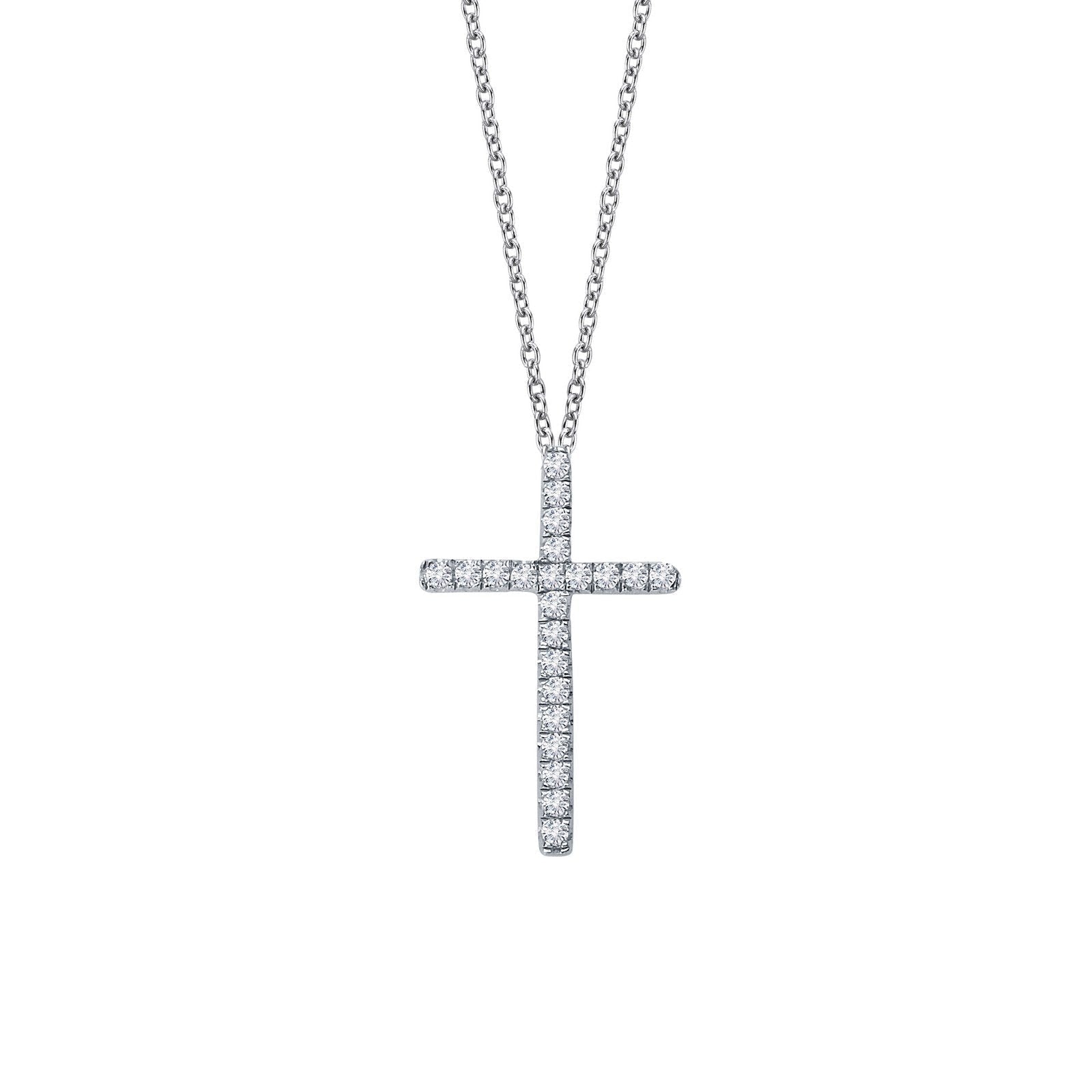 LaFonn Platinum Simulated Diamond N/A NECKLACES 0.22 CTW Cross Necklace