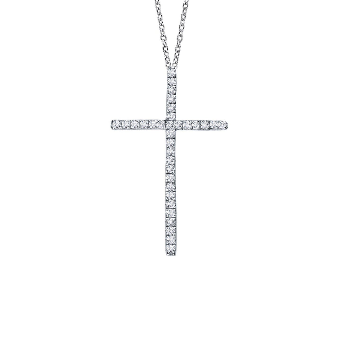 LaFonn Platinum Simulated Diamond N/A NECKLACES 0.33 CTW Cross Necklace